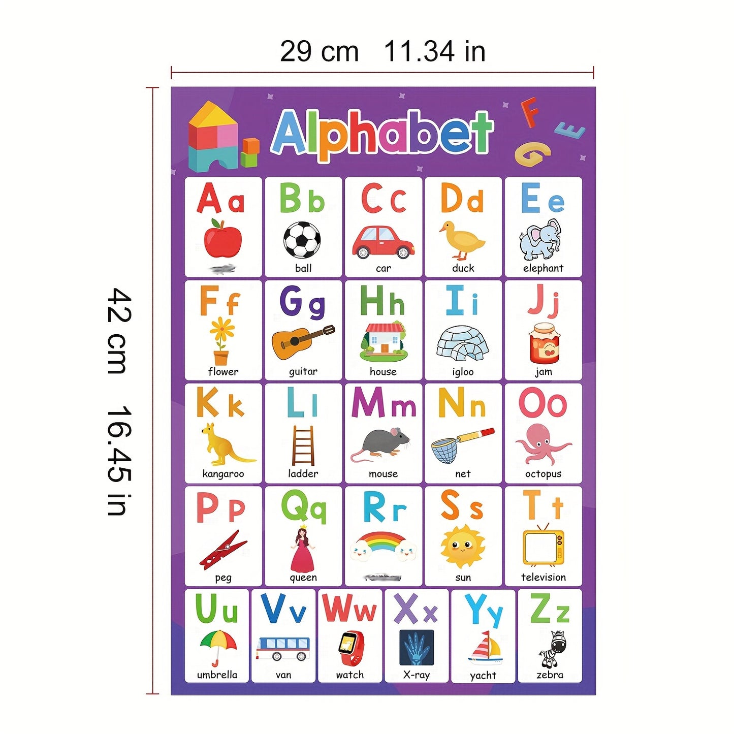 [Educational | Learning] 2-Pack Educational Learning Posters | ABC Alphabet & Numbers 1-20 Charts, Learning Aids, Homeschool Teaching Tools | Major Material Paper