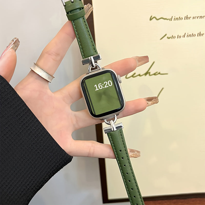 [For Apple Watch Synthetic Leather] Synthetic Leather Smartwatch Band for Apple Watch Series SE, 8, 7, 6, 5, 4, 3, Ultra - Fashionable D-Buckle Design, High-End Niche Creative Replacement Strap