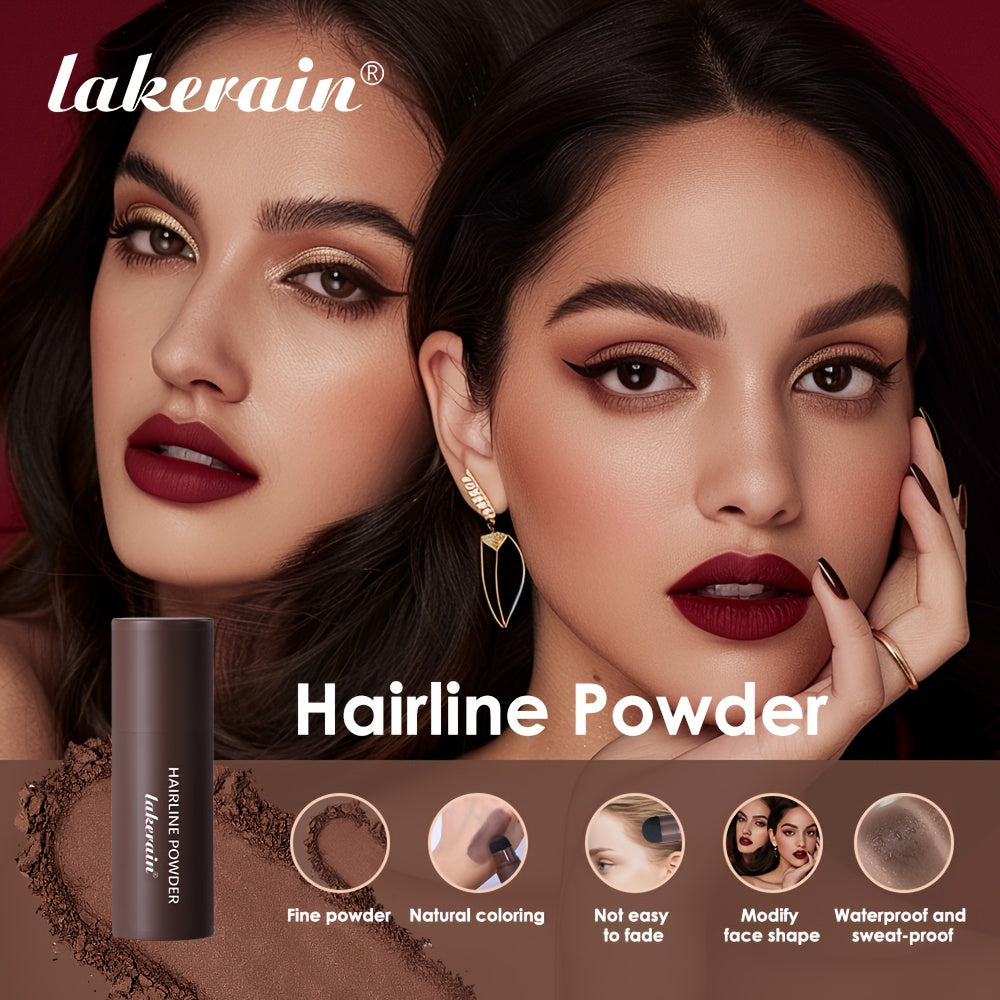 Instant Uniform Hairline Lakerain Powder Stick - Waterproof, Long-Lasting, Natural Finish Sponge Pen for All Skin Tones & Gray Root Coverage