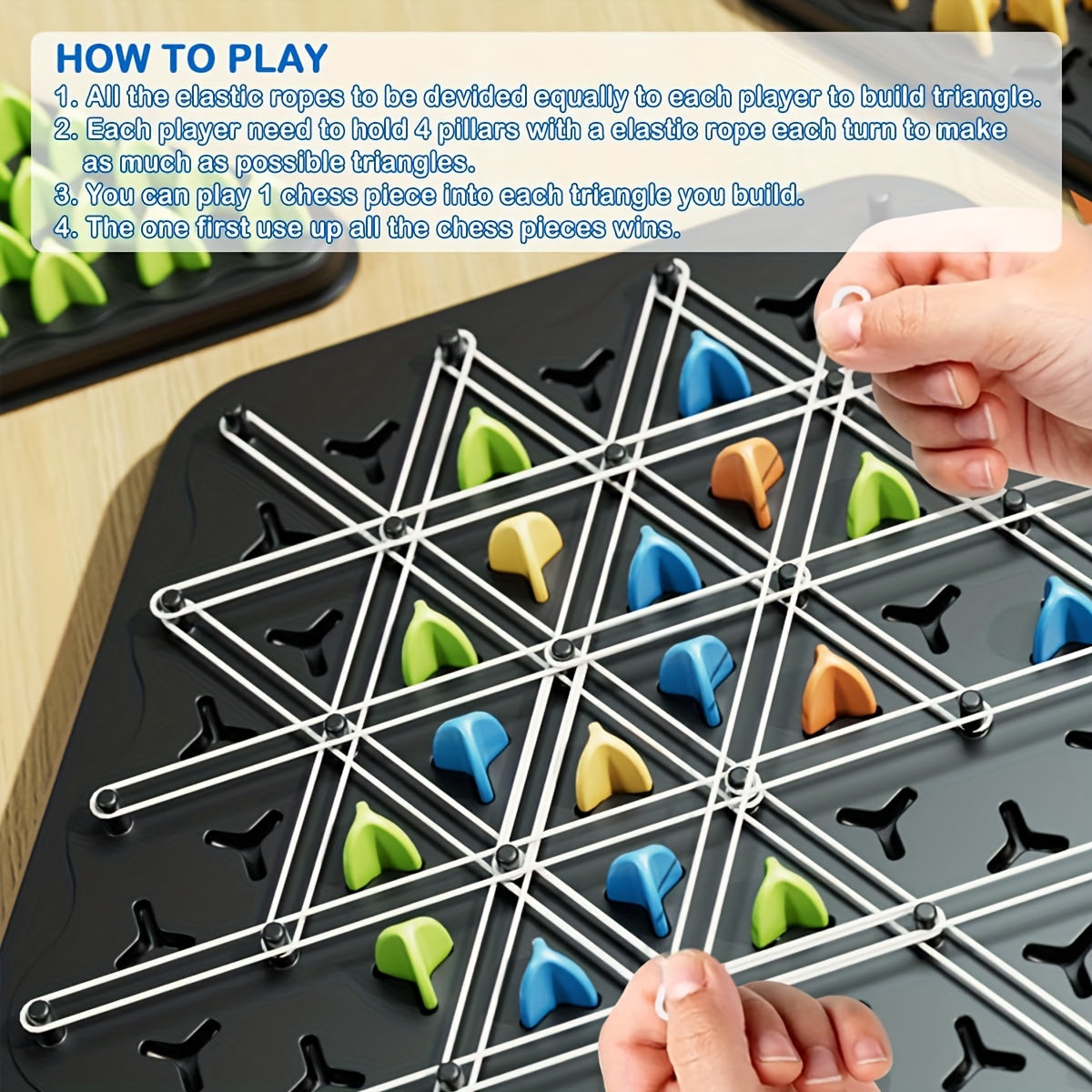 [Interactive | Family] Interactive Family Game Triangle Chain Chess | Enhances Logical Thinking & Puzzle Skills | Birthday Gifts Christmas, Halloween Gift for Kids