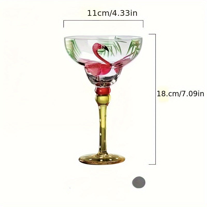 [Hand-Painted Margarita Glasses] Colorful Hand-Painted Margarita Glasses | Unique Floral & Geometric Design Cocktail Goblets for Home Bars | Hand Wash Only
