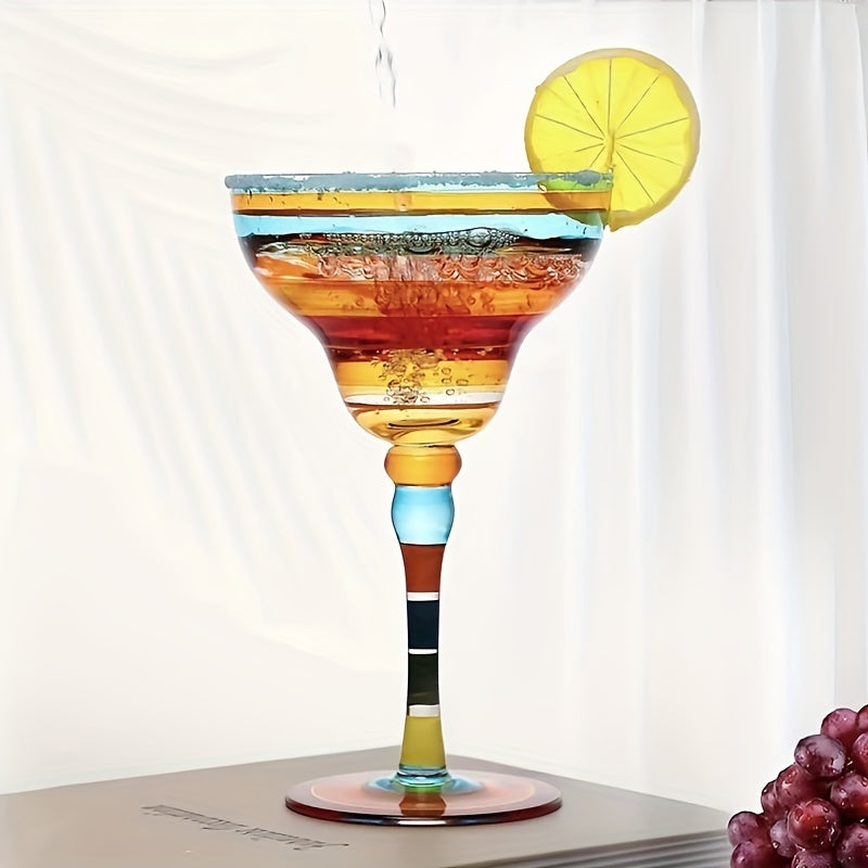 Painted Margarita Glasses, Creative Hand-Painted Cocktail Glasses, Alicia's Home Wedding Celebration Goblet