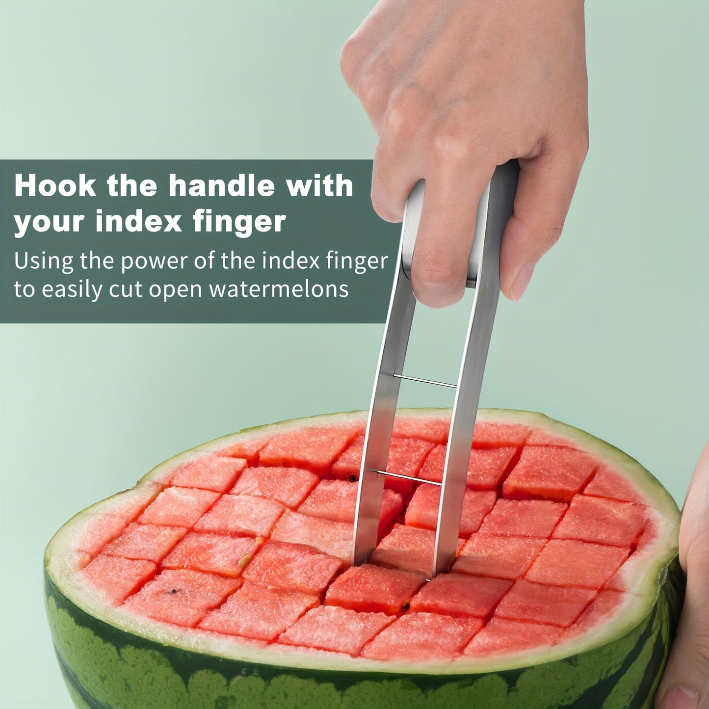 304 Stainless Steel Watermelon Slicer - Effortless Manual Tool for Perfect Cubes, Ideal for Picnics and Parties, Picnic Essentials | Modern Kitchen Tool | Durable Construction, Watermelon Slicer
