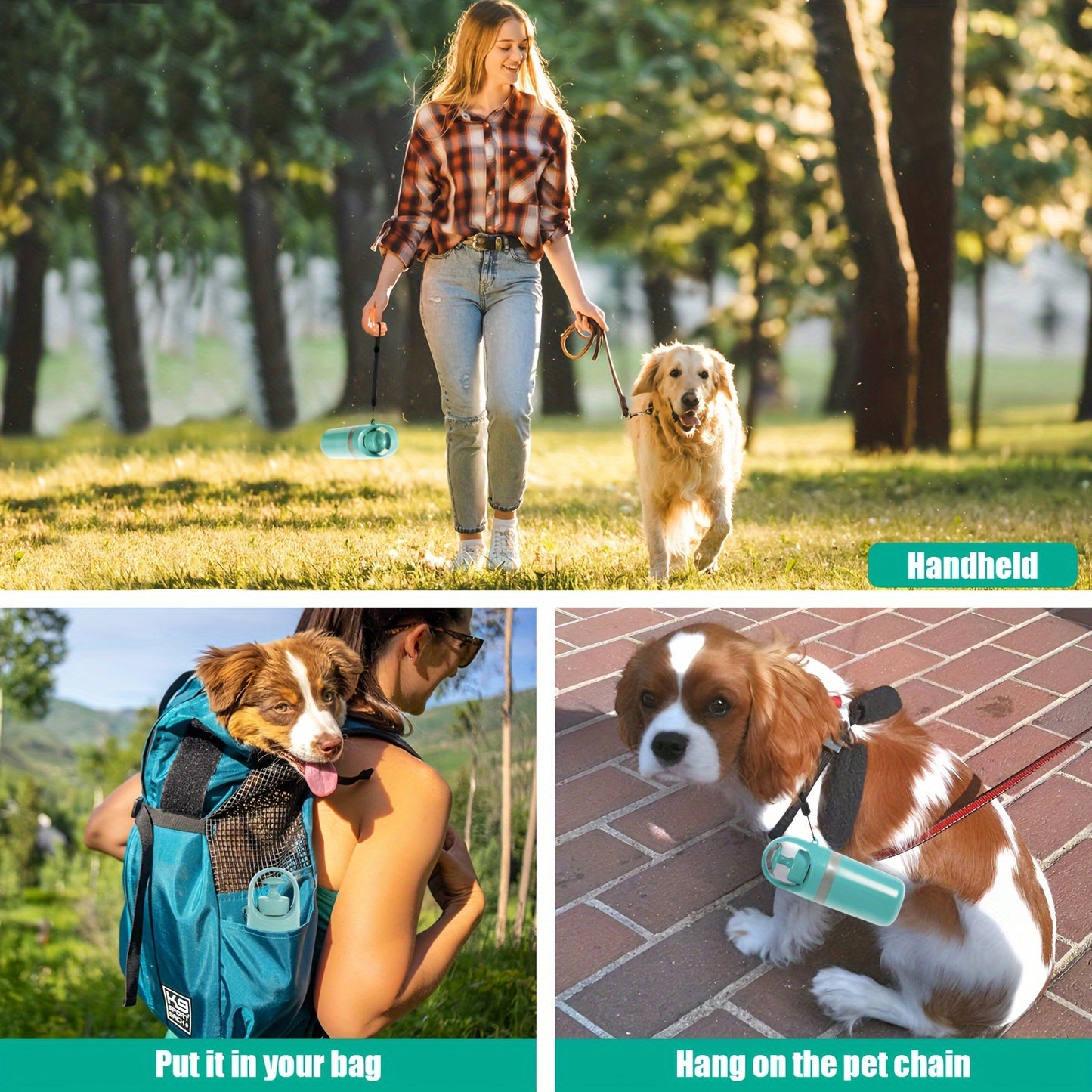 [Portable Poop Scooper with Bags] Teal Claw Design Portable Dog Poop Scooper with Bag Dispenser - Durable Plastic, Includes Leak-Proof Bags, Ideal for Outdoor Use