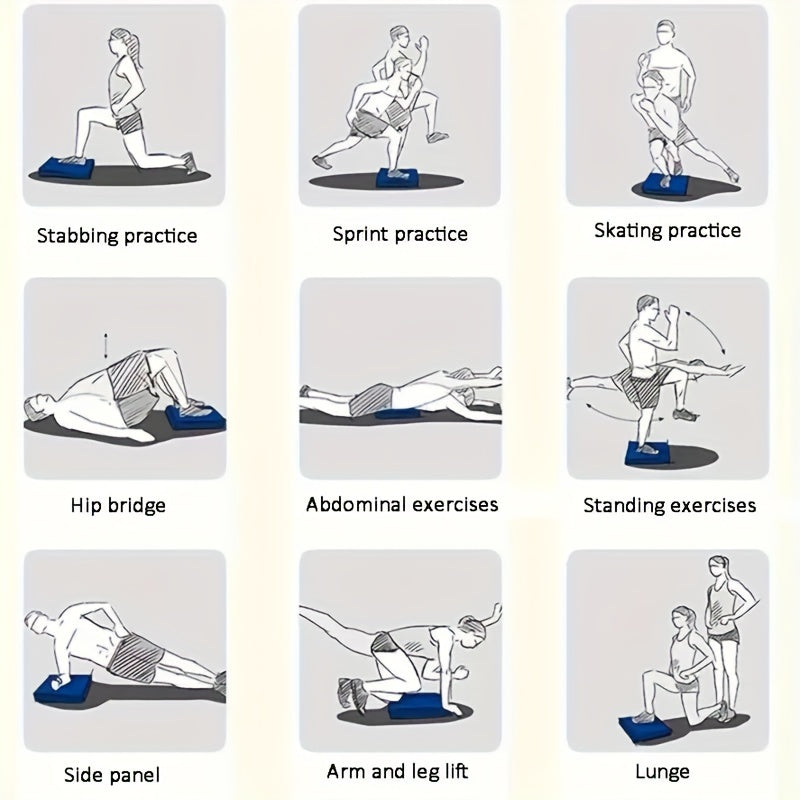 2-Piece Set Inflatable Core Trainer Yoga Balance Pad Set With PVC Material For Yoga, Pilates, And Balance Training