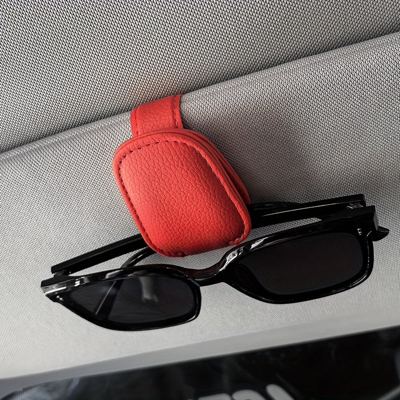 1pc Universal Car Sun Visor Glasses Clip, PVC Material, Auto Eyeglasses Holder, Vehicle Interior Accessories, Eyewear Storage Bracket