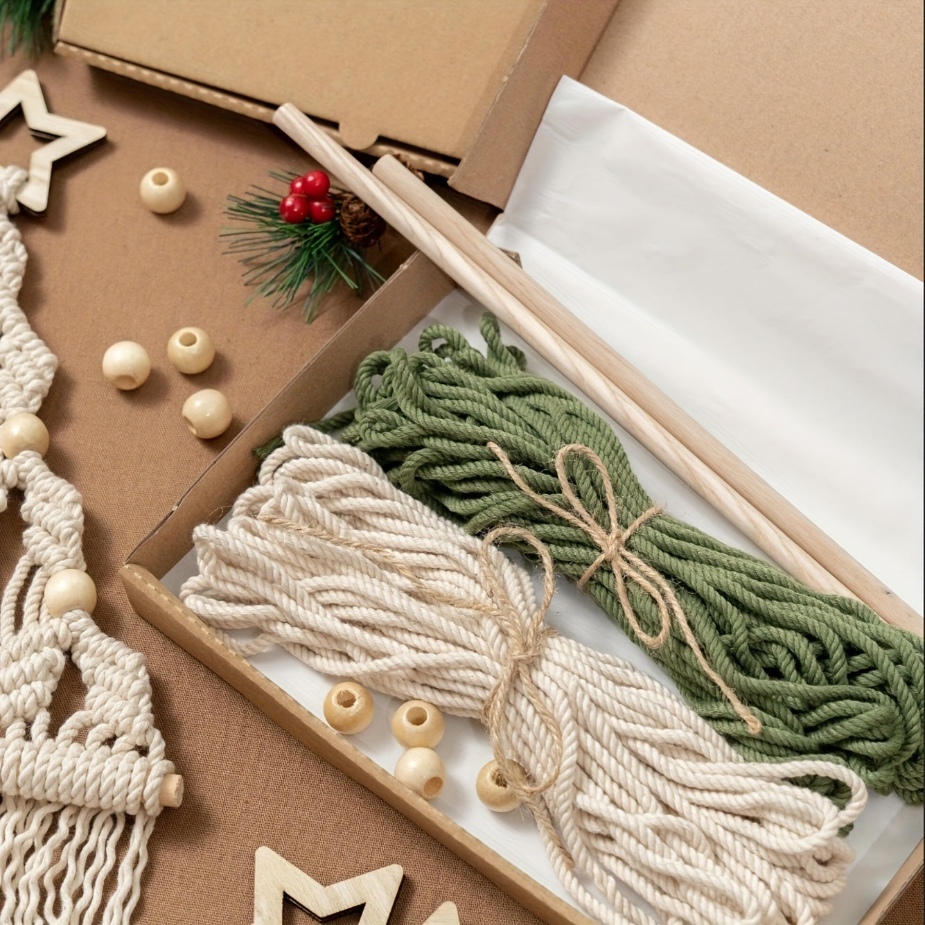 2pcs Woven Christmas Tree DIY Kit Christmas Crafts Gift Kit Suitable For Family And Friends Perfect Holiday Gift