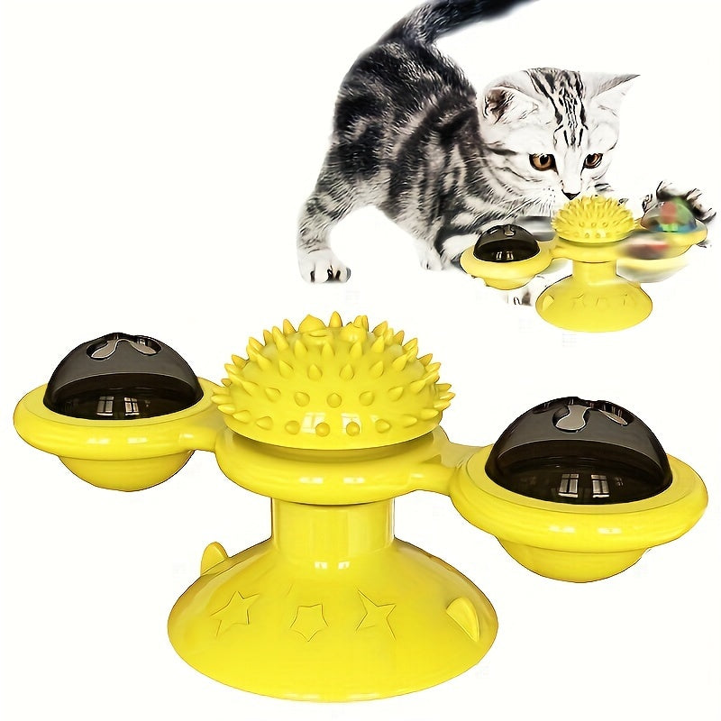 1pc, Fun Rotating Cat Toy, Windmill Turntable Design, Cat Teaser, Stimulate Cat's Vitality, Interactive Play, Enhance Emotions, New Fun in Pet Life