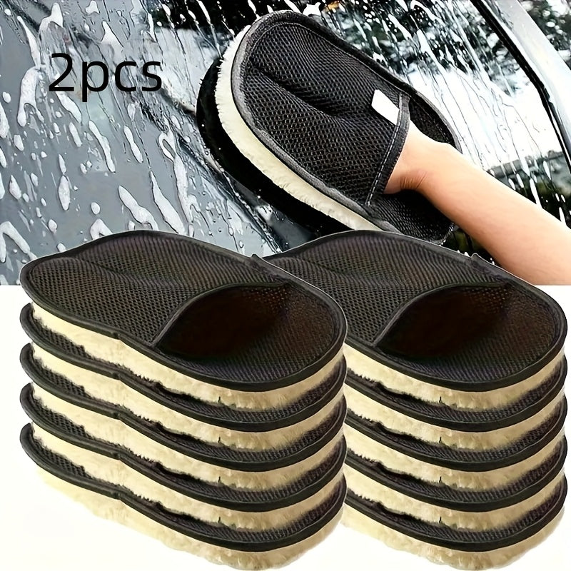 2/3/4pcs Soft Car Cleaning Gloves - Portable Durable Microfiber Detailing Brush, Suitable for Interior and Exterior Car Washing, Multifunctional Dust Removal Tool