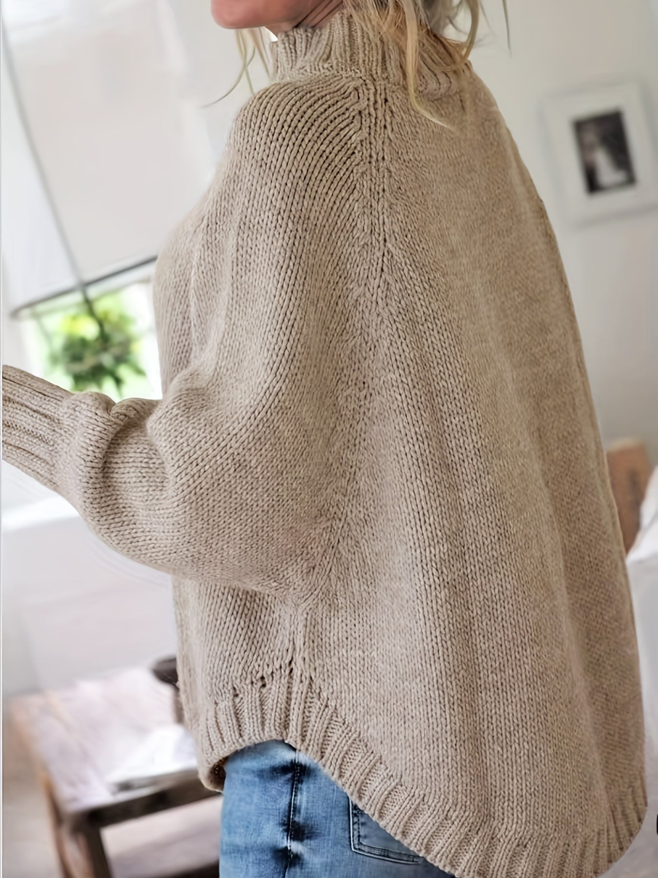Women'S Vintage-Inspired Black Cable Sweater with High Neck, Loose Fit, Fall & Winter Style - Casual, Everyday Pullover for Autumn and Winter, Autumn Winter Apparel | Vintage Sweater | Cable Pattern, Sweater Dress
