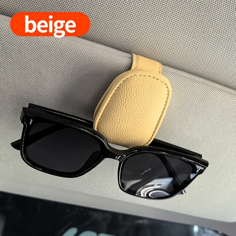1pc Universal Car Sun Visor Glasses Clip, PVC Material, Auto Eyeglasses Holder, Vehicle Interior Accessories, Eyewear Storage Bracket