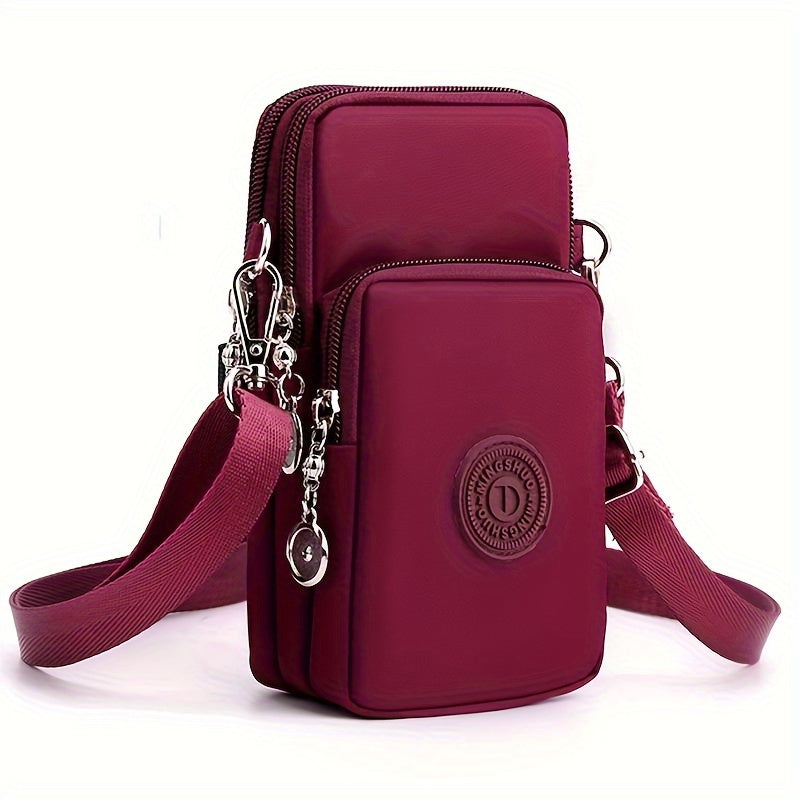 Stylish Crossbody Phone Bag for Women - Spacious Nylon Exterior, Soft Leather Lining, Secure Zipper Closure, and Perfect for Travel, Daily Commutes, and Everyday Use
