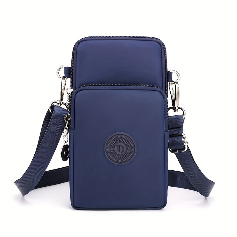 Stylish Crossbody Phone Bag for Women - Spacious Nylon Exterior, Soft Leather Lining, Secure Zipper Closure, and Perfect for Travel, Daily Commutes, and Everyday Use