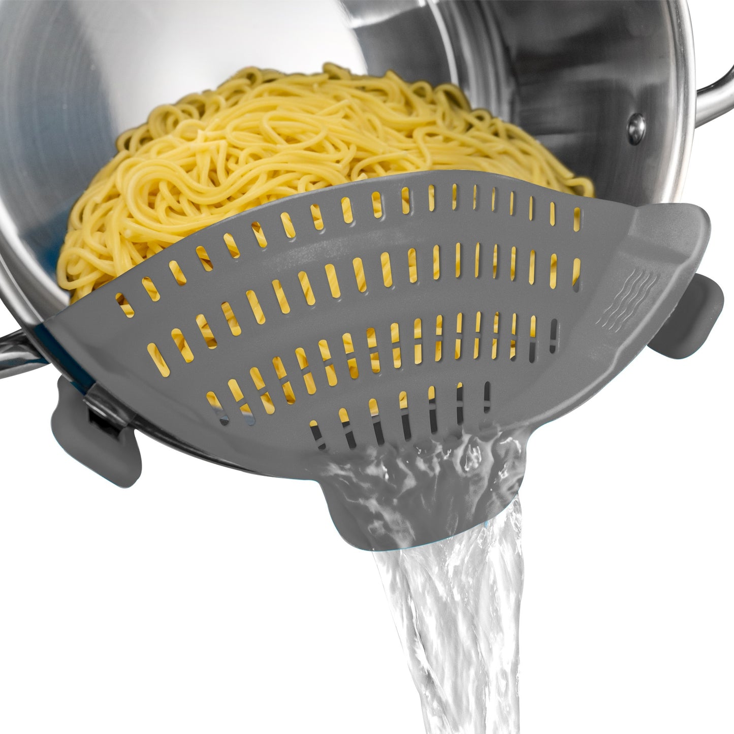 [1pc Adjustable Silicone Colander] Aberzey Adjustable Silicone Colander - 1pc Clip-On Pot Strainer for Easy Food Drainage - Durable, Heat-Resistant, and Easy to Clean Kitchen Tool for Noodles, Pasta, Veggies, and Fruits