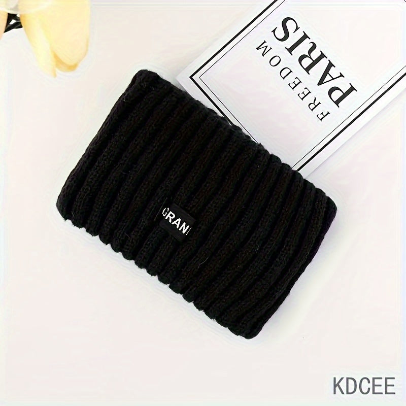Stylish and Cozy &apos;s Knitted Headband - Soft, Warm Winter Hat for Outdoor Activities, Skiing, and Hiking - Fashionable Solid Color Accessory