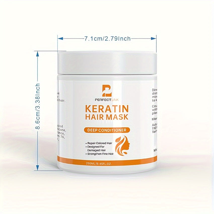 250ml Keratin Hair Care Mask for Deep Moisturizing, Magically Repairs Damage, Smooth, Glossy, Straightened Professional Hair Care, Curls Hair Care