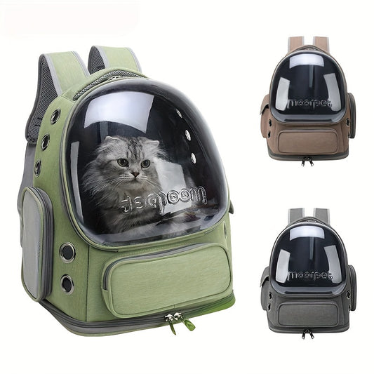 ComfortPet Explorer - Crystal-Clear Transparent Pet Carrier Backpack for Cats and Small Dogs - Breathable, Ventilated, and Spacious for Outdoor Travel and Hiking - Essential Pet Supplies for On-The-Go Owners