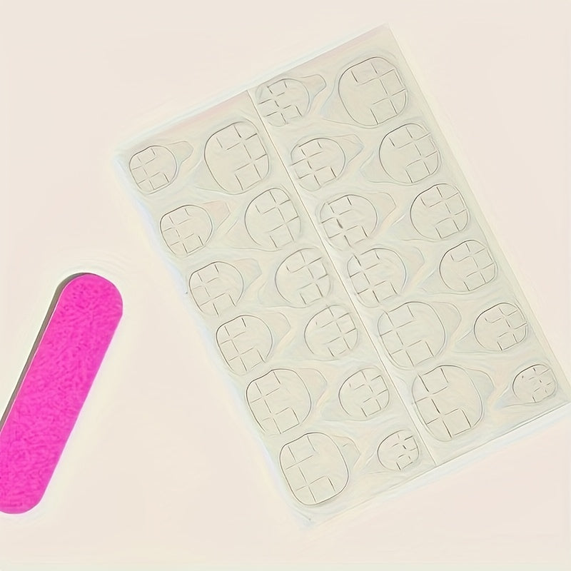 24pcs Cute Bear & Heart Design Press-On Nails - Medium Ballet Shape, Glossy Finish, Mixed Colors (Beige, Brown, White) with Jelly Glue & Nail File Included, Beauty Accessories, Whimsical Patterns, Durable Pressons