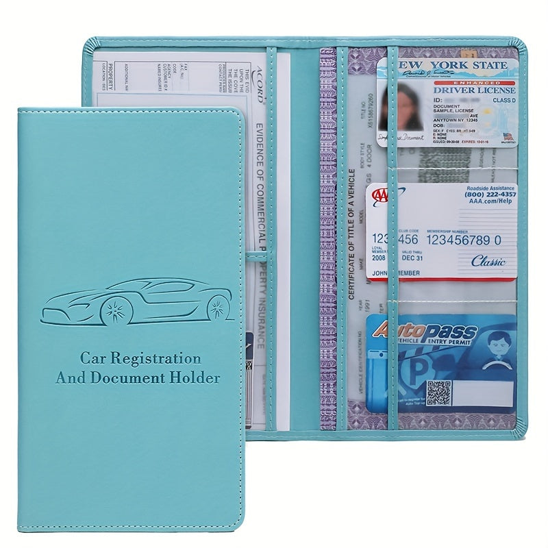 [Car Document Protector] Easy Access Car Registration and Insurance Card Holder - Vehicle Glove Box Paperwork Organizer for Men and Women