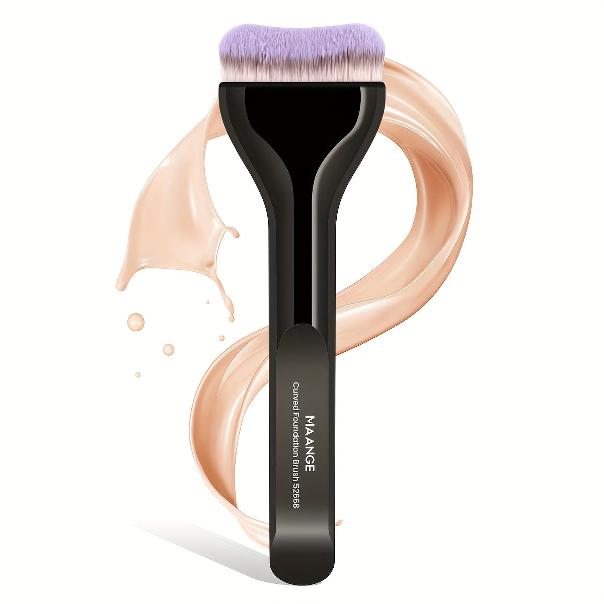 [MAANGE Makeup Brush] MAANGE Soft Nylon Foundation Brush - Travel-Friendly Makeup Brush for Even Application, Metal Handle, Ideal for All Skin Types, Perfect Mother's Day Gift, Essential Makeup Brush