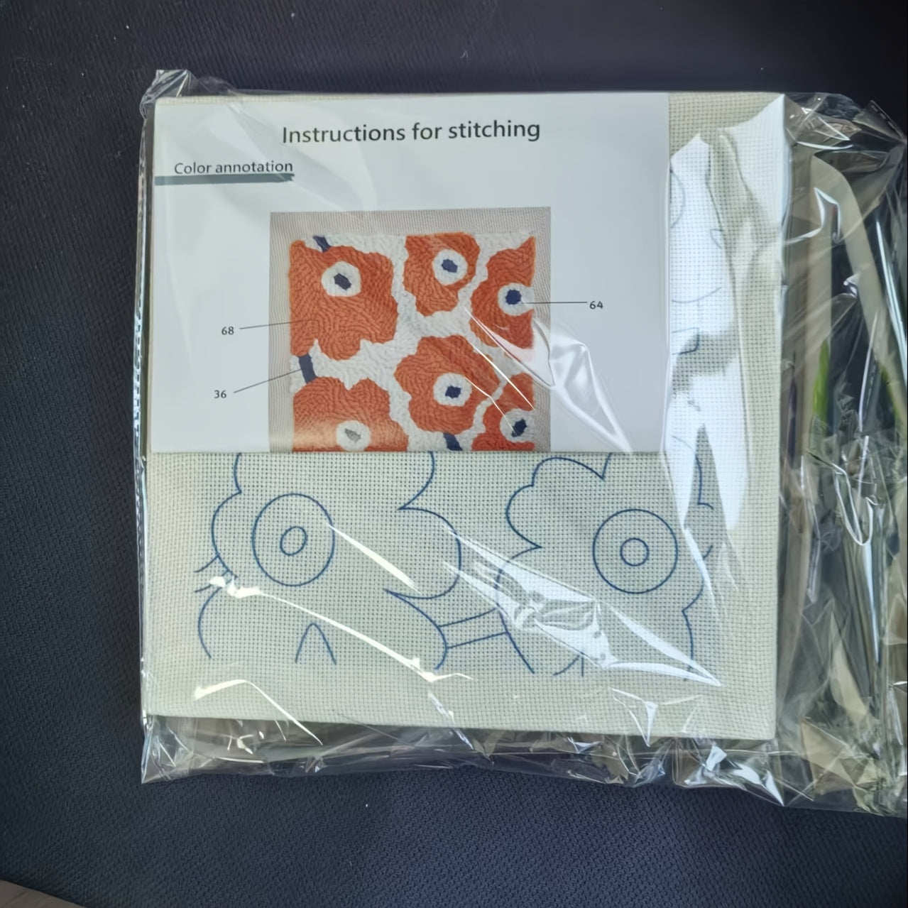 [1 Set Complete Beginner Punch Needle] 1 Set Punch Needle Beginner Kit with Adjustable Plastic Punches, Mixed Color Yarn, All Seasons Flower Theme Crafting Set, Complete Material Included