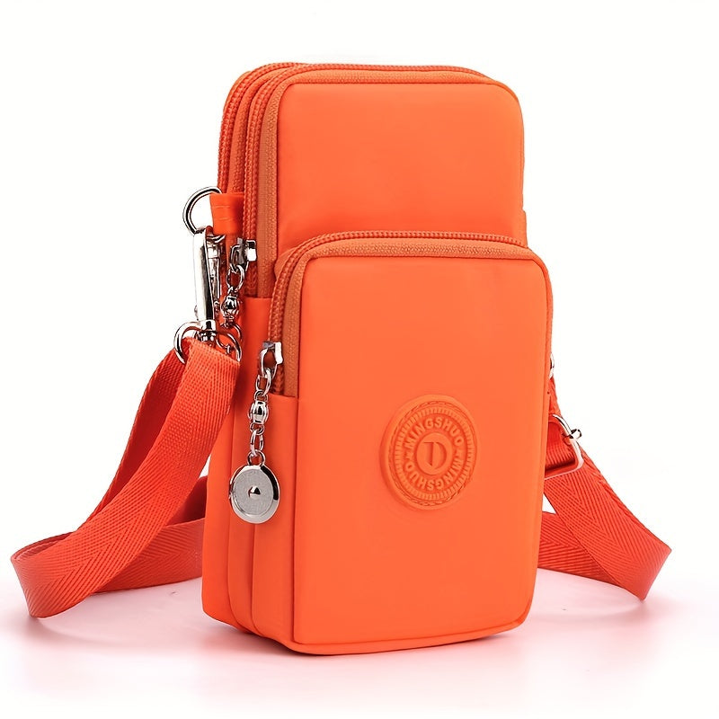 Stylish Crossbody Phone Bag for Women - Spacious Nylon Exterior, Soft Leather Lining, Secure Zipper Closure, and Perfect for Travel, Daily Commutes, and Everyday Use