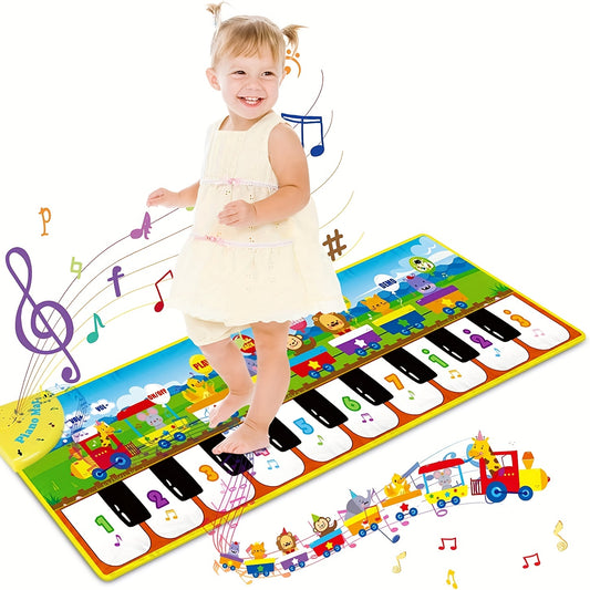 [Musical Piano Mat | Kids] 10 Songs | Musical Piano Mat for Kids, Floor Dance Toy | 8 Animal Sounds, 5 Modes, Children's Keyboard Blanket Music Touch Game Mat, Music Early Education Toy, Halloween Christmas Gift for Winter Ramadan Mubarak