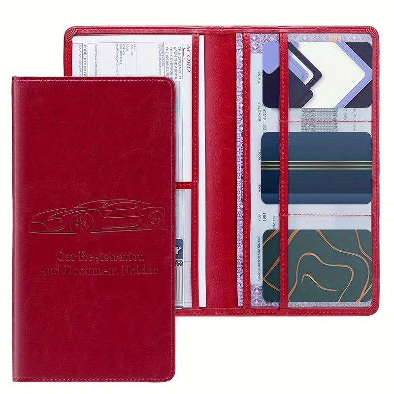 [Car Document Protector] Easy Access Car Registration and Insurance Card Holder - Vehicle Glove Box Paperwork Organizer for Men and Women