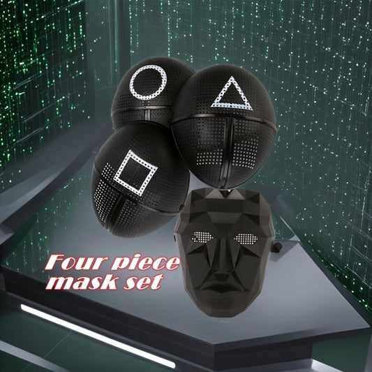 4pcs Set Korean BOSS Theme Game Style, Comfortable Round And Square Design, Suitable for Party Themes, Party Accessories | Modern Mask Design