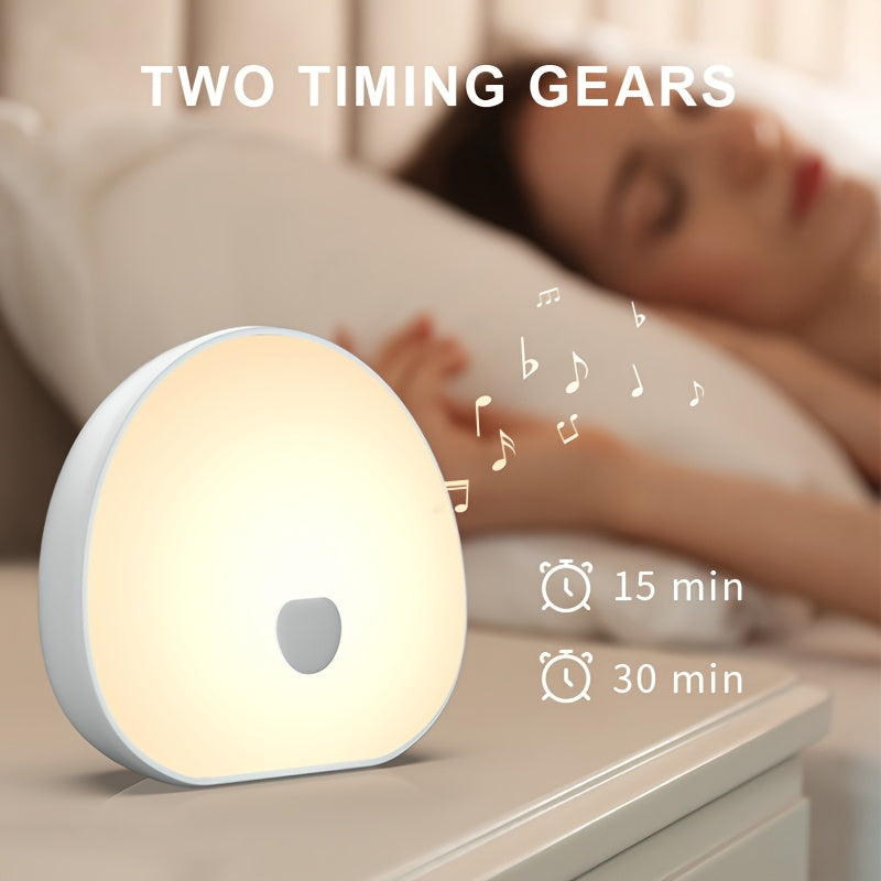 [White Noise Night Light] Multiple Colors White Noise LED Night Light | Stepless Dimming, with Timer, Sleep Sound White Noise with Natural Soothing Sounds, Memory Function Portable Sleep Device with 1200Mah Rechargeable Lithium Battery