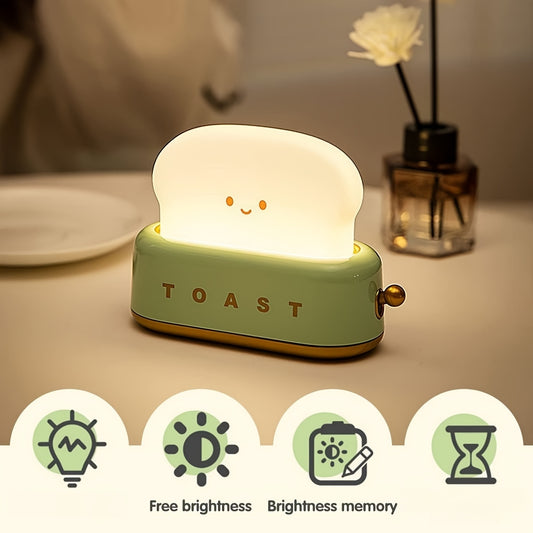 Staaricc USB Rechargeable Cute Toaster-Shaped LED Night Light – Warmth Illuminates Every Moment, Decorative Table Lamp in Green/Orange/Pink, Perfect for Home, Birthday, or Christmas Gift, Best for Christmas