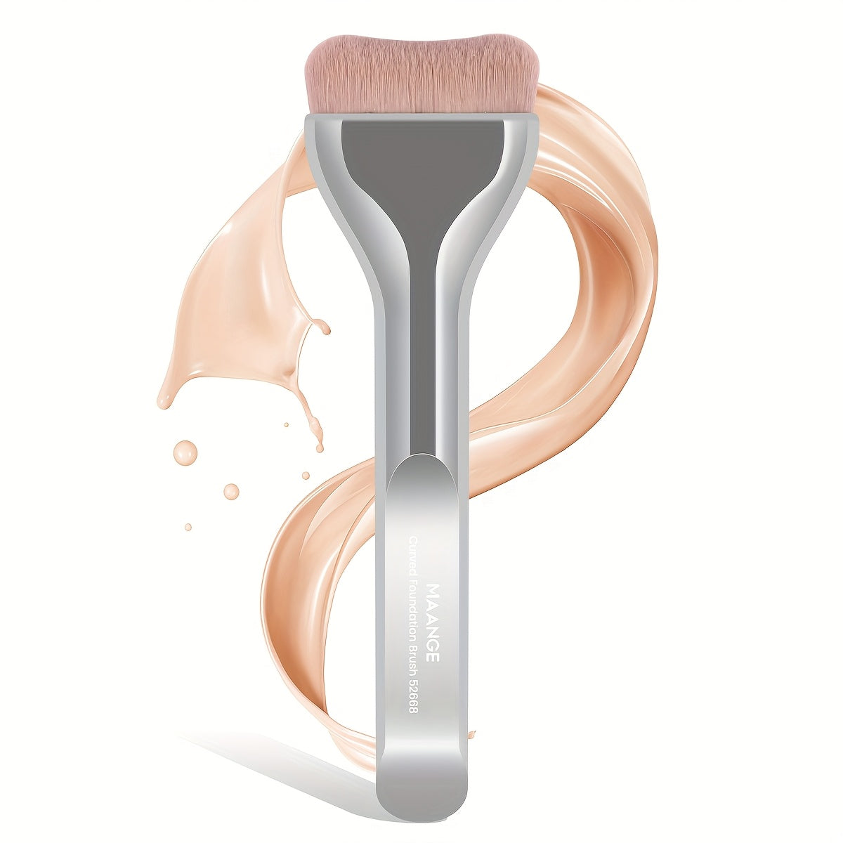 [MAANGE Makeup Brush] MAANGE Soft Nylon Foundation Brush - Travel-Friendly Makeup Brush for Even Application, Metal Handle, Ideal for All Skin Types, Perfect Mother's Day Gift, Essential Makeup Brush