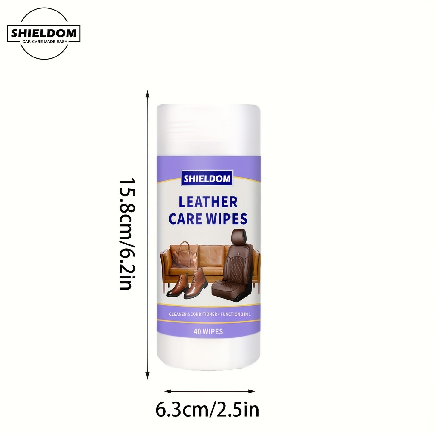 [40 Leather Care Wipes] 40 Leather Care Wipes | Car Seat Leather Conditioner Wipes for Leather Couches, Automotive Interior, Boots, Handbags, Shoes, Horse Saddles