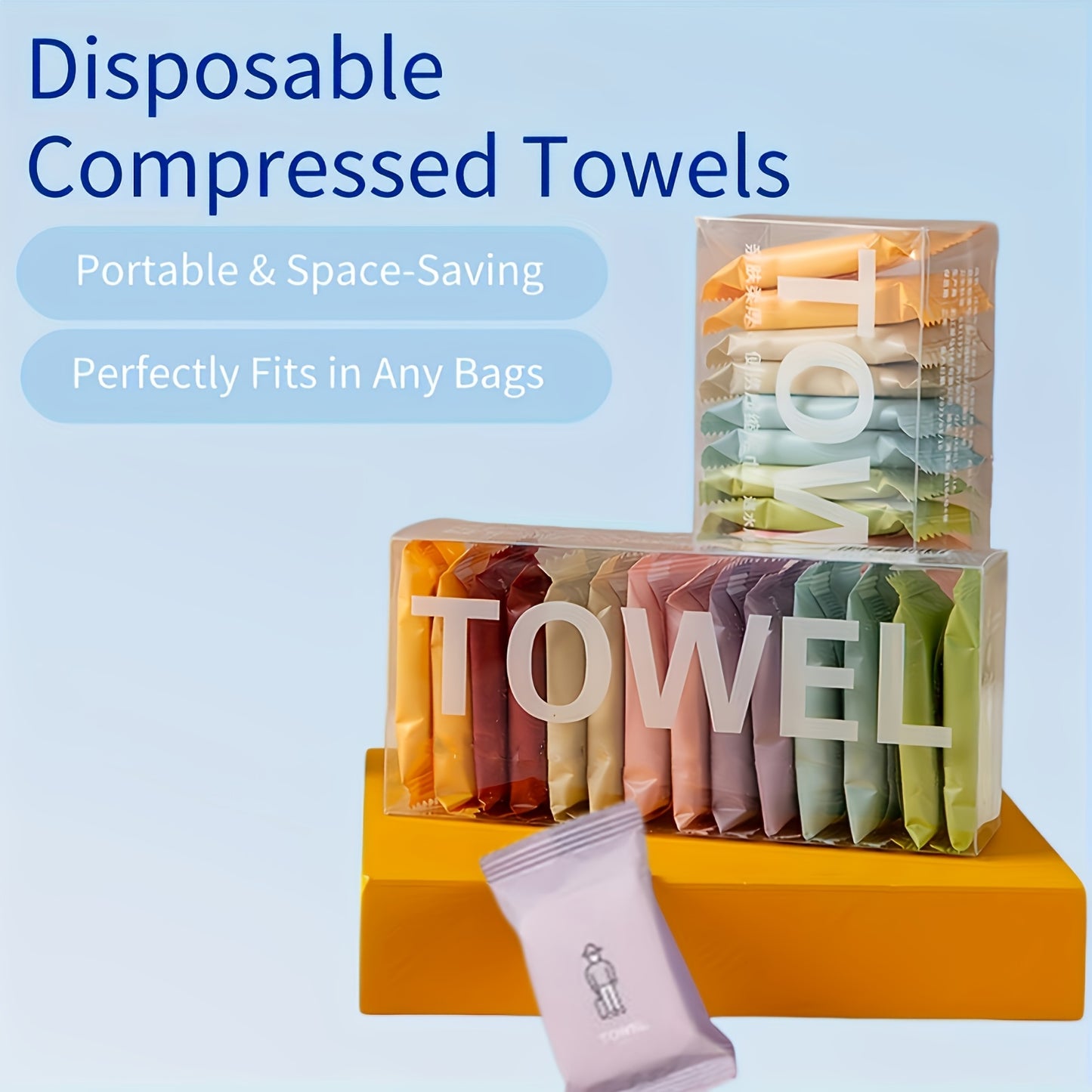 [Quick-Dry | Portable] 28pcs Portable Compressed Towels | Thick, Quick-Dry, Dual-Use | Ideal for Travel, Home, and Outdoor Use - Convenient Carry Design, White