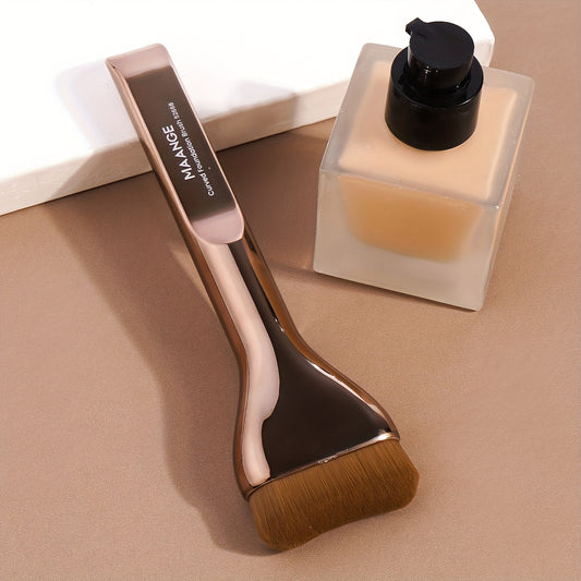 [MAANGE Makeup Brush] MAANGE Soft Nylon Foundation Brush - Travel-Friendly Makeup Brush for Even Application, Metal Handle, Ideal for All Skin Types, Perfect Mother's Day Gift, Essential Makeup Brush