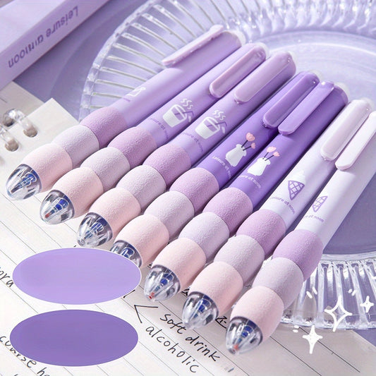4pcs Erasable Gel Ink Pens, Cartoon Cute Gel Pens, Aesthetic Retractable Pens Soft Grip Pen, 0.5mm Blue Ink Pen Fine Point Pens, Kawaii Stationery Pens Office School Pens Supplies for Girls