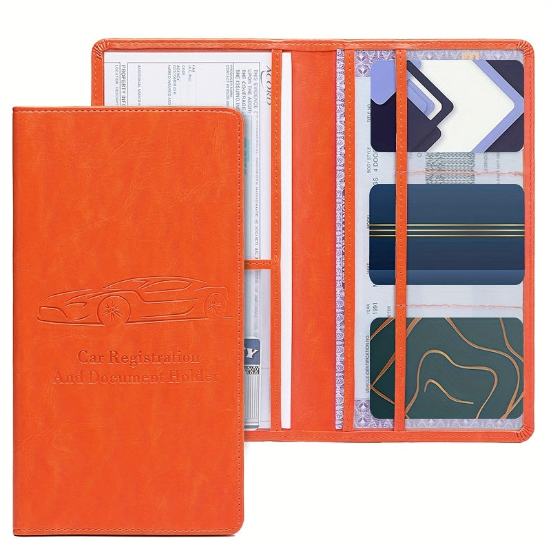 [Car Document Protector] Easy Access Car Registration and Insurance Card Holder - Vehicle Glove Box Paperwork Organizer for Men and Women