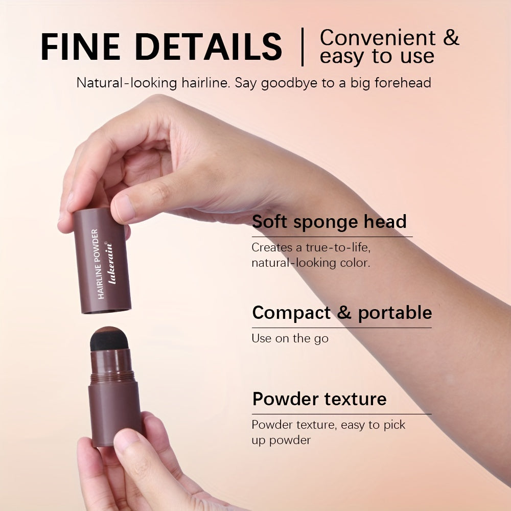 Instant Uniform Hairline Lakerain Powder Stick - Waterproof, Long-Lasting, Natural Finish Sponge Pen for All Skin Tones & Gray Root Coverage