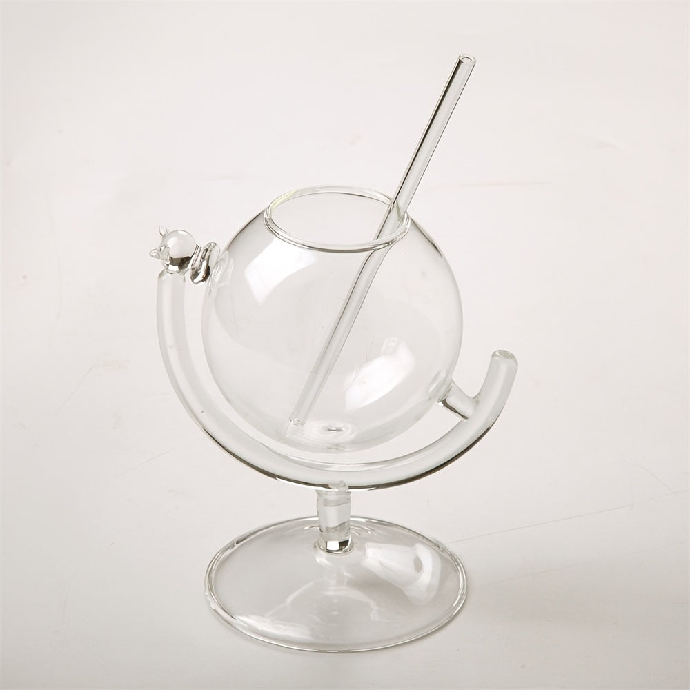 1pc, 11.1oz Creative Globe Cup Personality Western Restaurant Glass Cup Bar Liquor Cup Cold Drink Cup