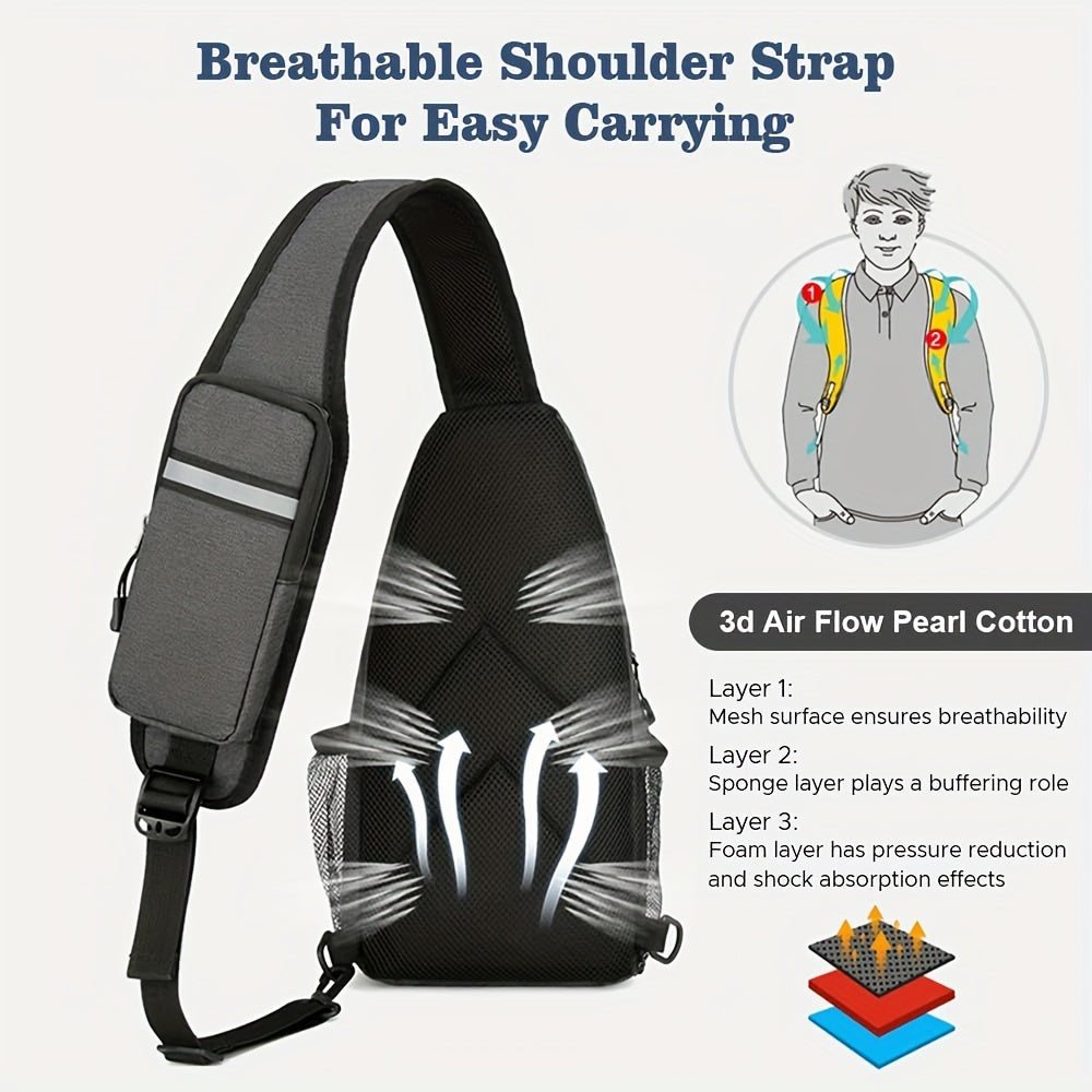 Sling Bag Lightweight Crossbody Sling Backpack for Women Men Large Shoulder Chest Bag Daypack for Hiking Traveling