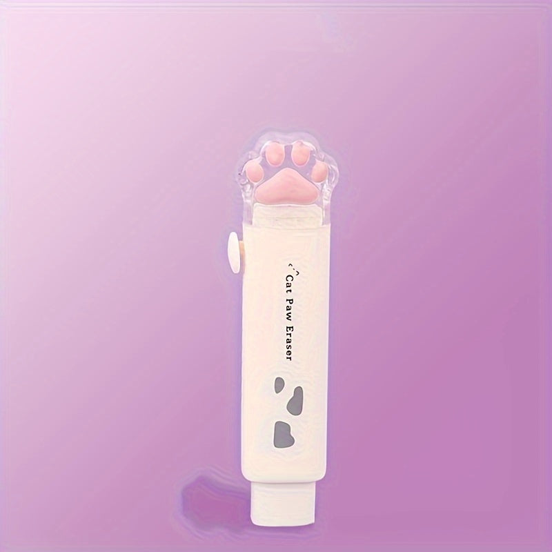 Adorable Cat Paw Retractable Eraser - Conveniently Clean and Traceless, Perfect for Office and School Supplies - Pack of 1