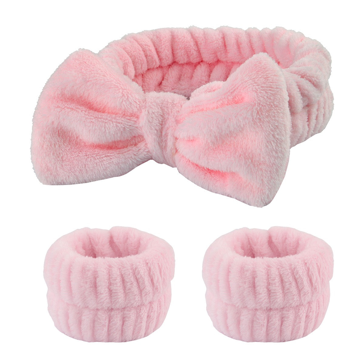 1pc/3pcs Adorable Bow Hair Band and Wristband Set, Soft Spa Headband for Washing Face, Makeup, Skincare, and Hair Styling