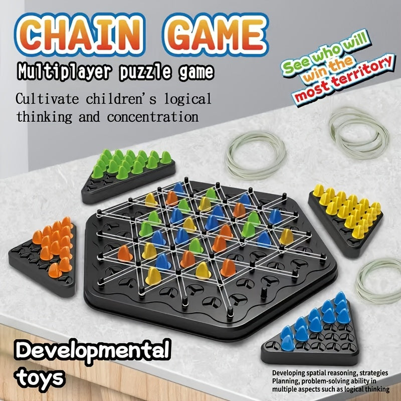 [Interactive | Family] Interactive Family Game Triangle Chain Chess | Enhances Logical Thinking & Puzzle Skills | Birthday Gifts Christmas, Halloween Gift for Kids