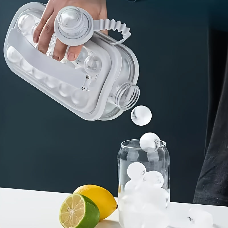 [Portable Ice Maker] 2-in-1 Folding Ice Maker Water Bottle & 17-Grid High-Capacity Ice Tray | Portable, Space-Saving, Durable Plastic Household Ice Maker for Cocktails, Beverages, Beverage Cooling, Compact Storage, Userfriendly Construction