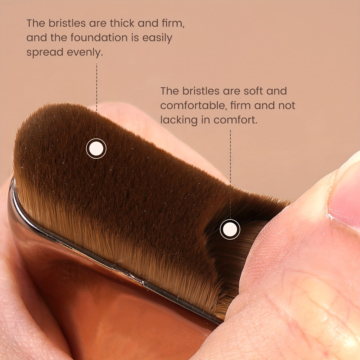 [MAANGE Makeup Brush] MAANGE Soft Nylon Foundation Brush - Travel-Friendly Makeup Brush for Even Application, Metal Handle, Ideal for All Skin Types, Perfect Mother's Day Gift, Essential Makeup Brush
