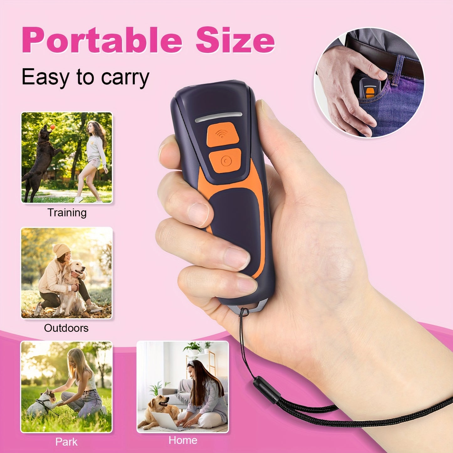 TMA Anti Barking Device For Dogs, Rechargeable Dog Bark Deterrent Devices, Ultrasonic Dog Bark Control 15.24meter Range, Dog Barking Ultrasonic Safe For Dogs & Human Portable Indoor Outdoor