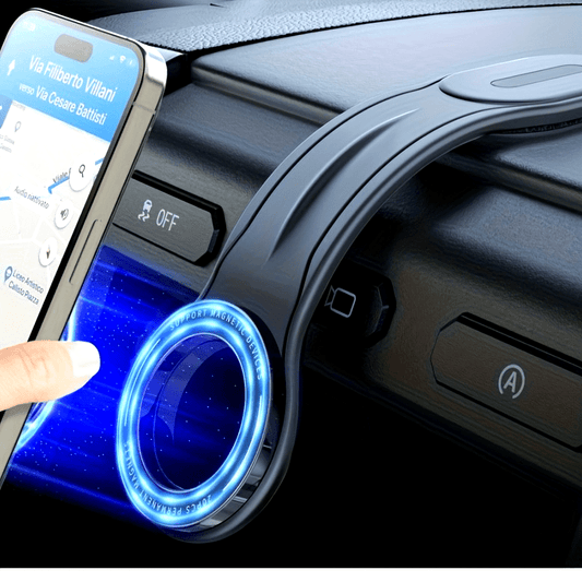 1pc FlexiMounts Magnetic Car Phone Holder, Detachable & Bendable Aluminum Arm, Silicone Dashboard Mount, Compatible with Most Vehicles