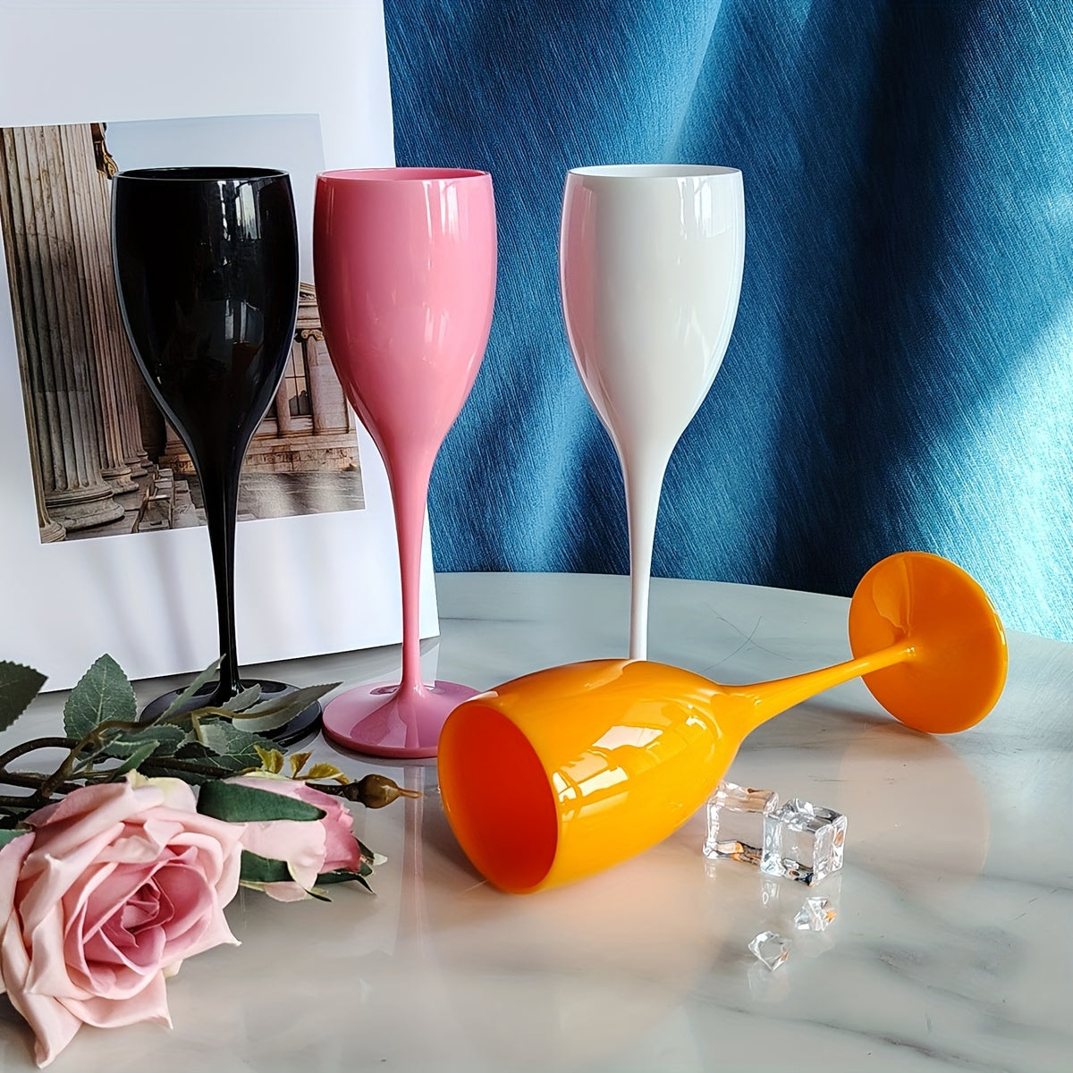 6/12 plastic champagne glasses wine glasses, plastic champagne glasses are versatile and suitable for wine, beer, cocktails, champagne, parties, restaurants, cafes, bars, festivals (6 ounces)