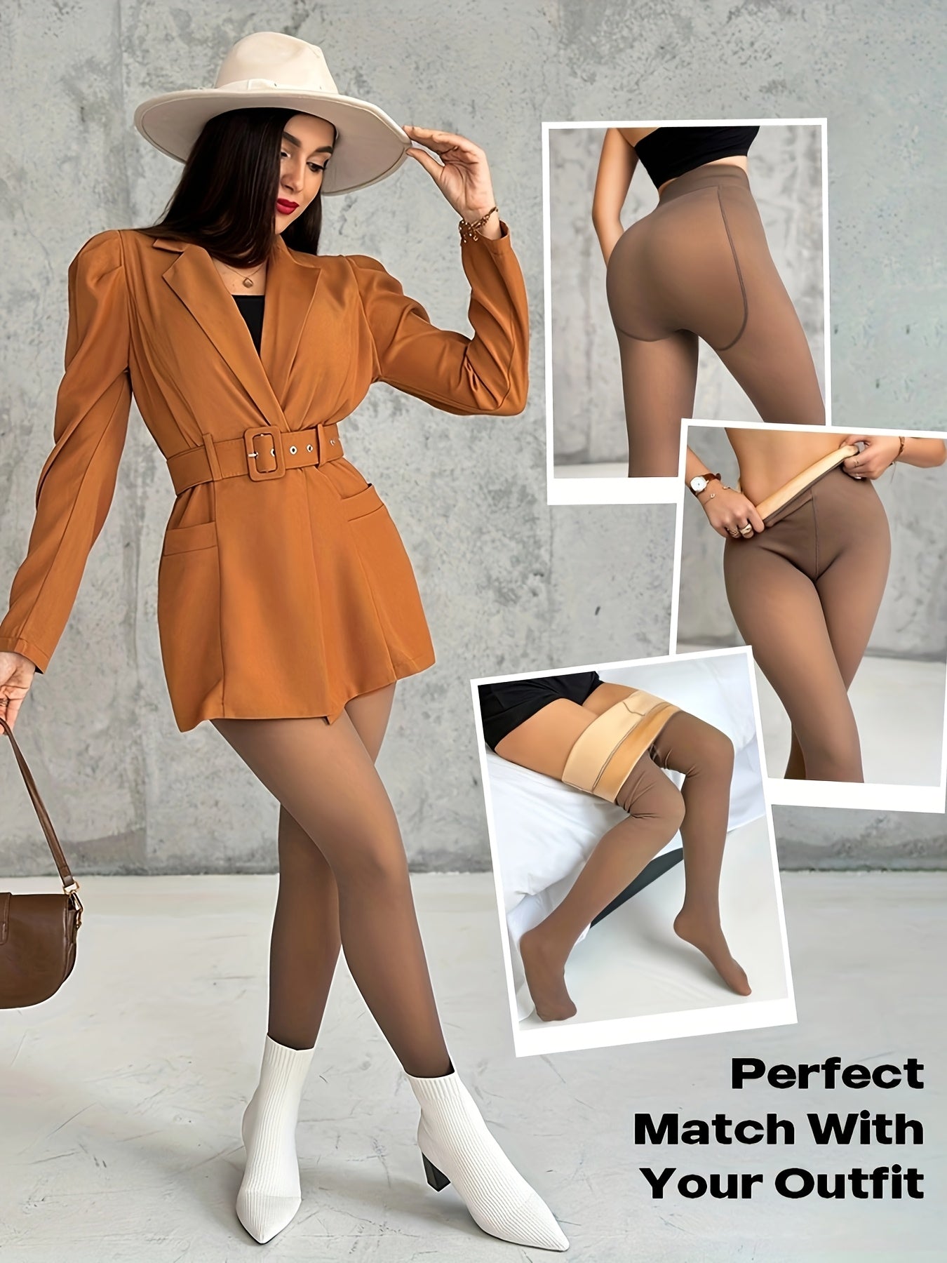 2pcs Set - Anti-Slip, Scratch-Resistant, Fleece-Lined Warm Base Layer Tights