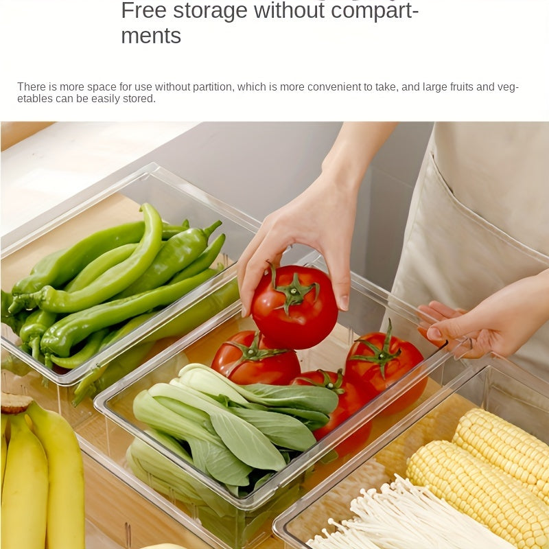 Transparent Kitchen Storage, 1pc/2pcs Refrigerator Hanging Drawer, Vegetable and Fruit Preservation Freezer Box